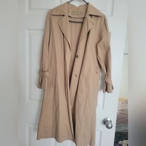 Womens oversized long trench -beige